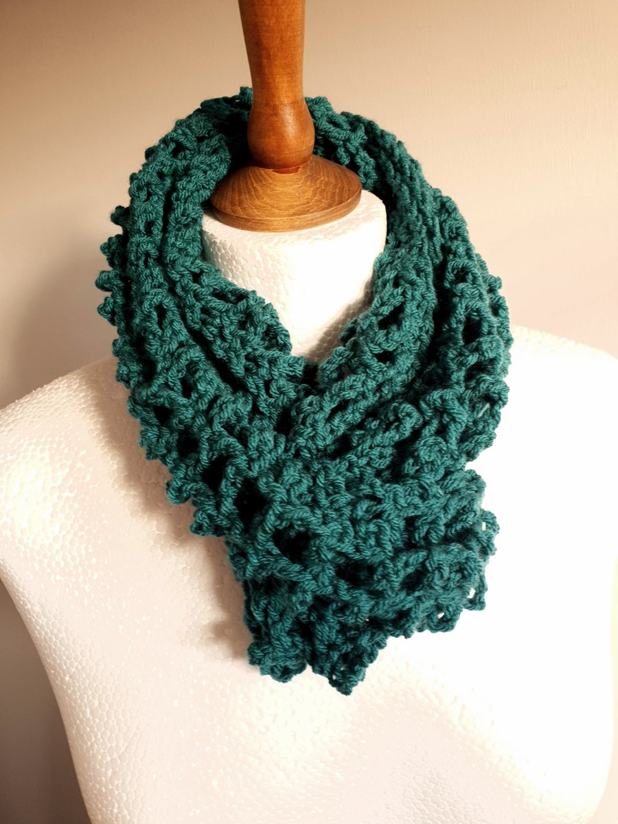 Green Infinity Scarf, Gift for Her
