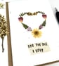 Handmade Real Pressed Flower Heart, Anniversary, Birthday Card  - Image 3