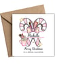 Pink Make Up Candy Cane Merry Christmas Card