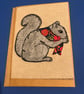 Handmade Greetings Card - Squirrel with Liberty Print Scarf - Keepsake Card  - Image 2