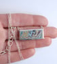Blue and peach graffitite pendant - Image 2