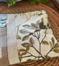 Linen and velvet zip pouch with shell buttons and embroidery - Image 4