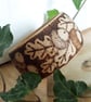Pyrography acorn & oak leaf wooden bangle with burnt background - Image 2