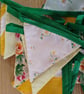 Handmade mini bunting made in a yellow floral theme. - Image 4