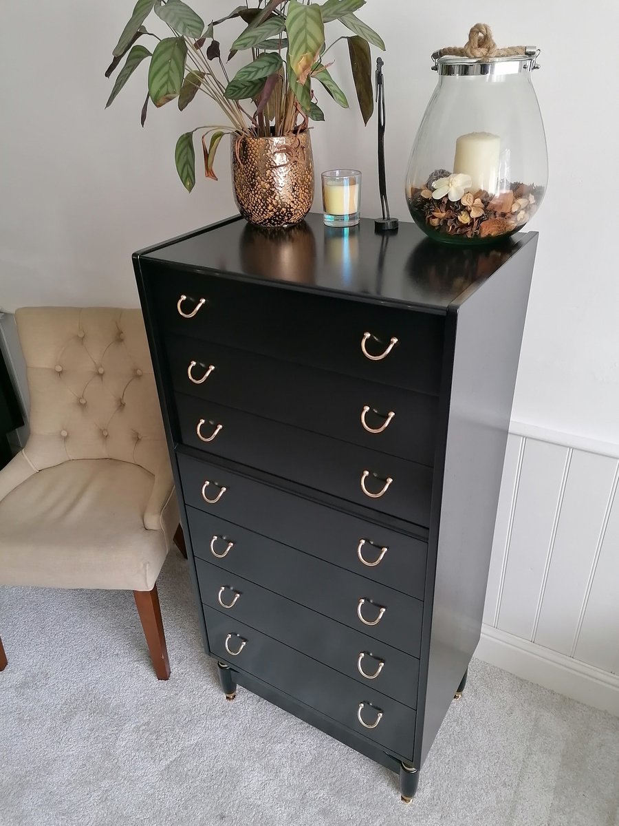 Black upcycled deals chest of drawers