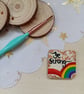Wooden square shaped rainbow be strong fridge magnet  - Image 1