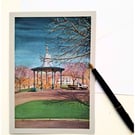 Blank greetings card A5 Devonport Park Plymouth from original gouache painting