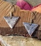 Silver Triangular Earrings - Image 1