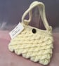 Cream Handbag for Evening Wedding or Celebration.Crocodile Stitch in Crochet    