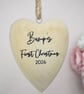 Bump's First Christmas 2026 Wooden Heart Pregnancy Christmas Ornament