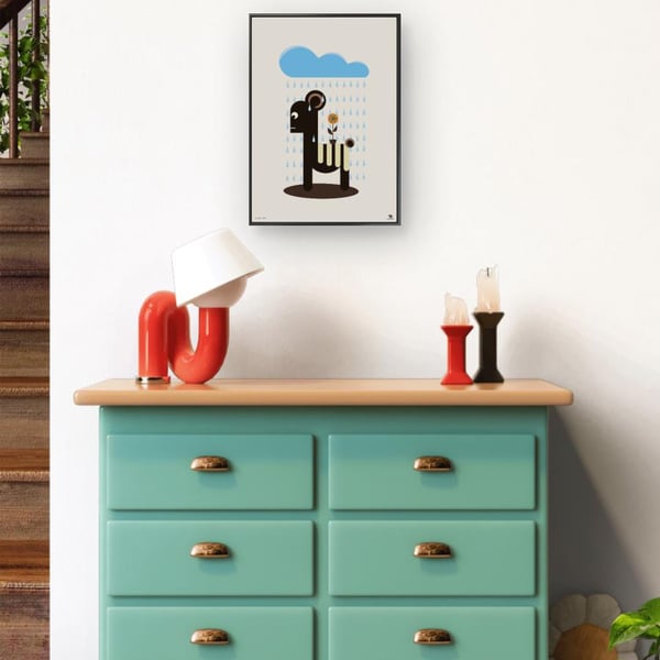 Alpaca Art Print, Modern Animal Illustration, Playful Home Decor (A3A4)