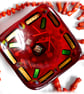 Red Gold Dichroic Fused Glass Trinket Dish 8cm Handmade OOAK - Image 3