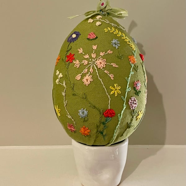 perfectly imperfect Large Fabric Floral  Easter Egg 