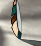 Blue, blue, and teal stained glass feather decoration - choice of 2 sizes - Image 4