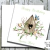 Personalised Birthday Card - In the Garden - Bird Box