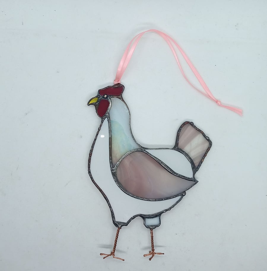 'Mother Hen' stained glass sun catcher hanging decoration
