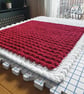 Cozy and Cute: Extra Thick Red and White Crochet Christmas Baby Blanket - Image 2