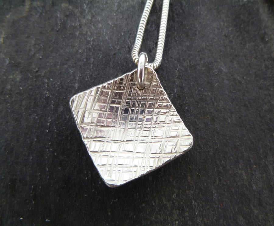 Square Textured Pendant 