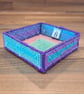 Desk tray for small items - rainbow colours with purple edging and diamond motif - Image 2