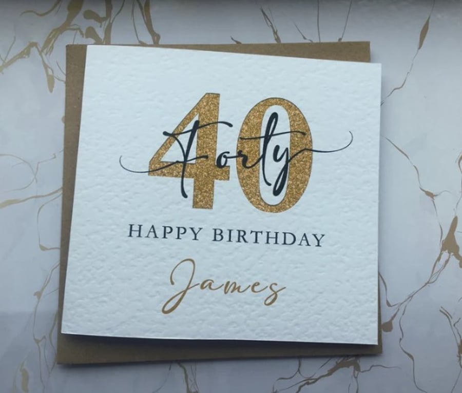 40th Birthday Card, Fortieth Birthday Card Personalised
