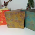Christmas Gelli Printed Art Greeting Cards Set One Off Holly