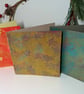 Christmas Gelli Printed Art Greeting Cards Set One Off Holly - Image 1