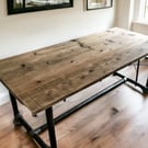Dining Table, Custom Made Reclaimed Scaffold Boards, Rustic, Industrial, Pipe Tu
