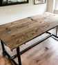 Dining Table, Custom Made Reclaimed Scaffold Boards, Rustic, Industrial, Pipe Tu - Image 1