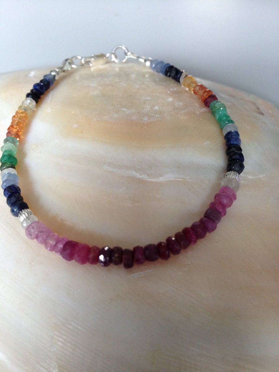 Ruby Emerald and Sapphire bracelet