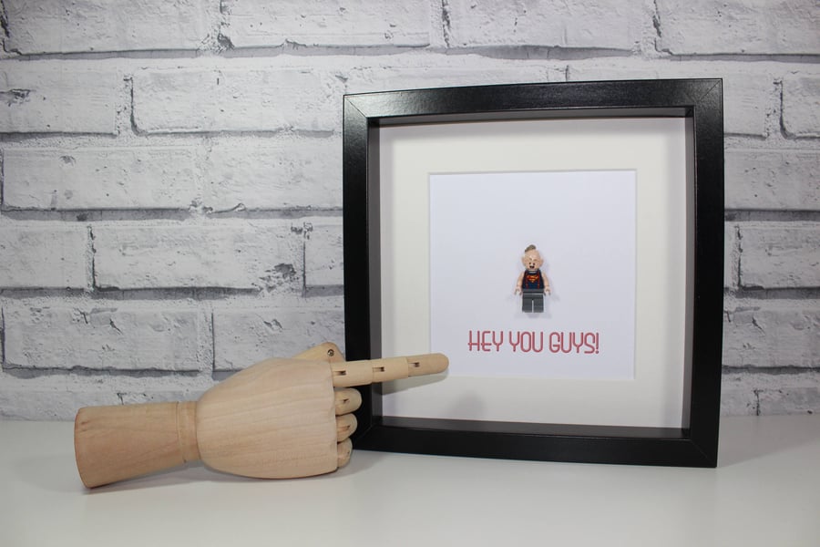 SLOTH - THE GOONIES - Framed Lego minifigure - Amazing Retro Art 