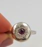Sterling Silver Ruby Ring – Molten Texture – July Birthstone - Size O - Image 7