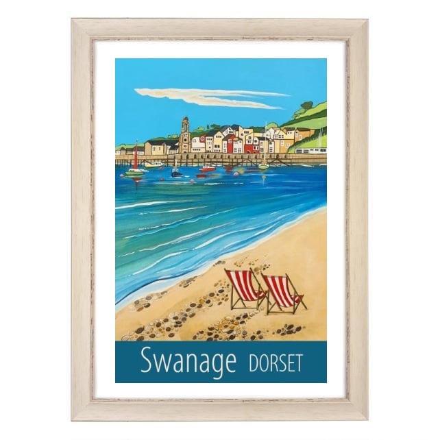 Swanage Dorset travel poster print by Susie West