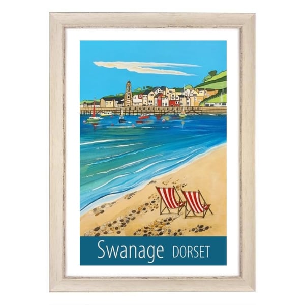 Swanage Dorset travel poster print by Susie West