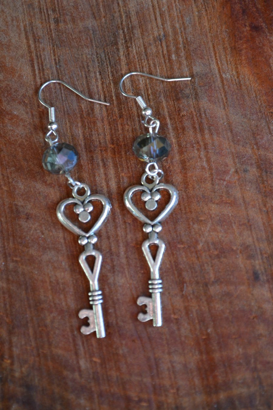 Steampunk key earrings