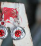 solid silver earrings set with large gemstones - Image 1