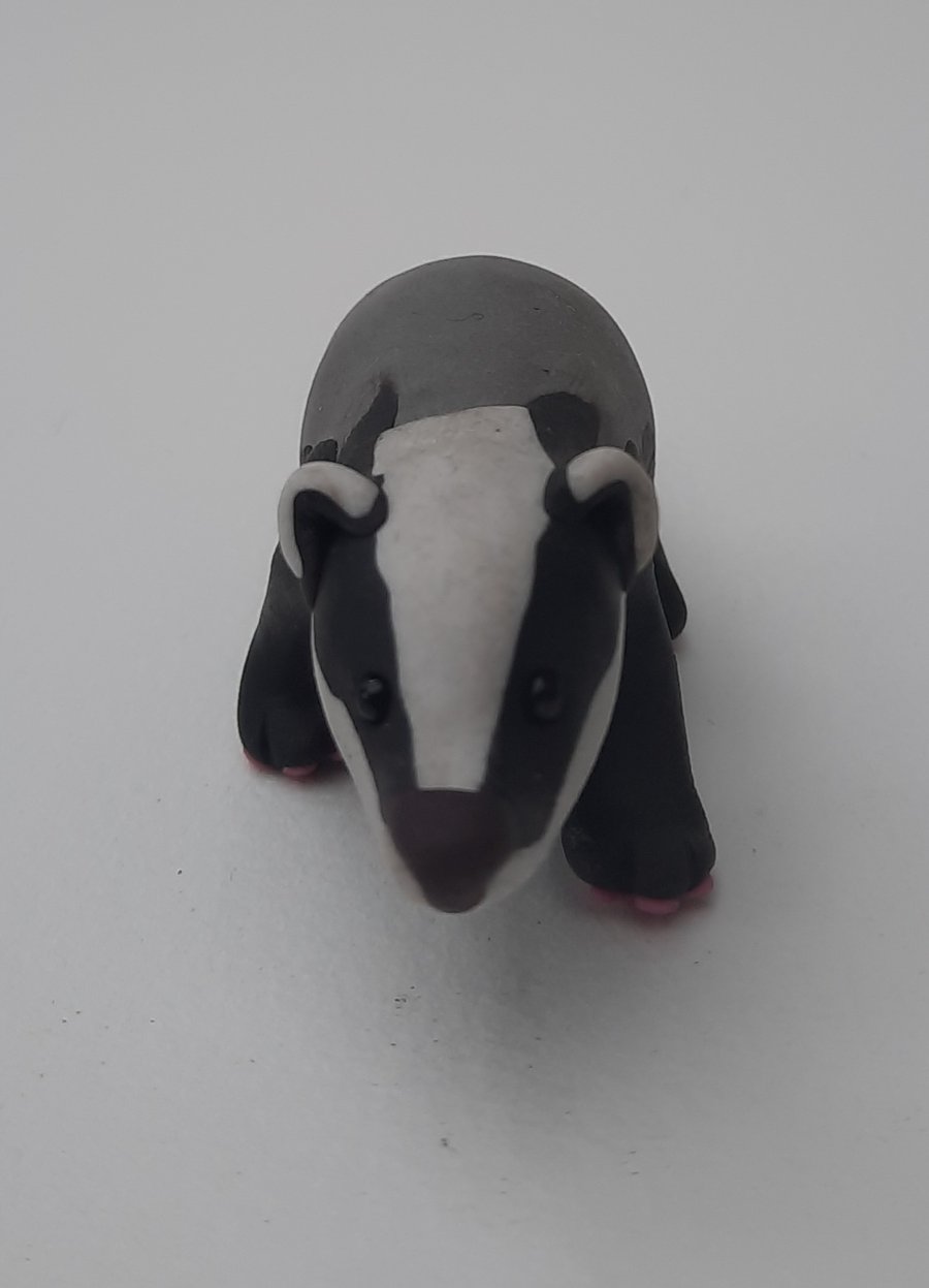 Handmade Polymer clay Badger: AKA Beatrice 