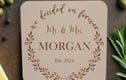 White wood coasters
