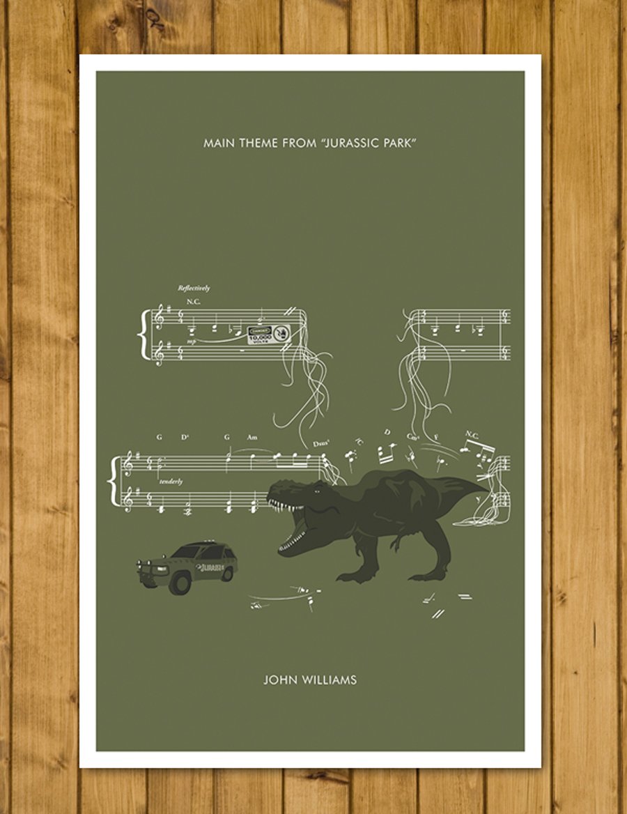 JURASSIC PARK - Theme by John Williams - Movie Classics Poster - Various Sizes