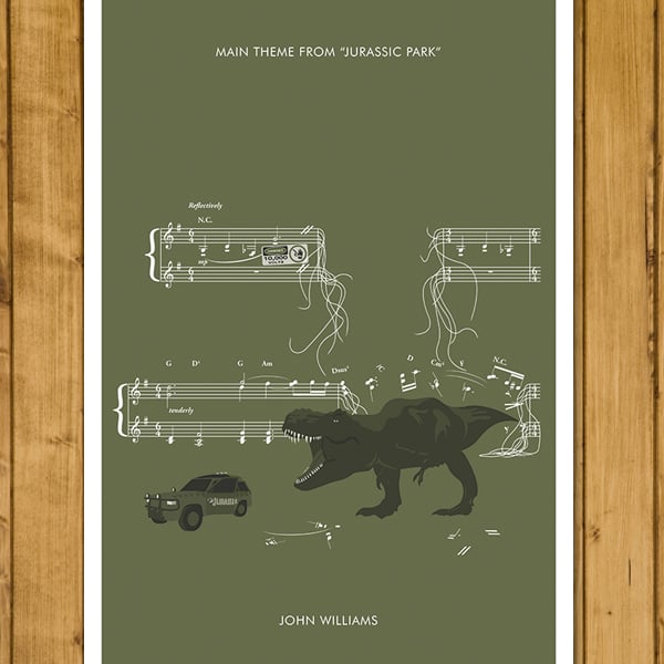JURASSIC PARK - Theme by John Williams - Movie Classics Poster - Various Sizes