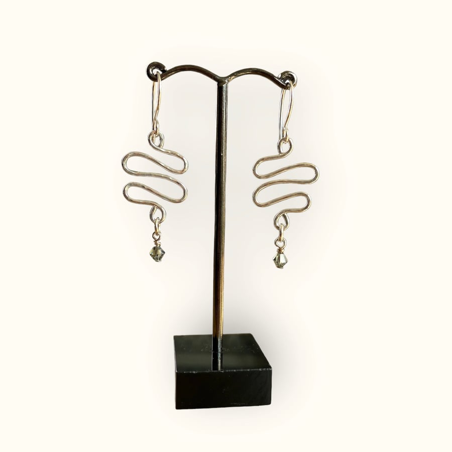 Sterling silver squiggle earrings. 
