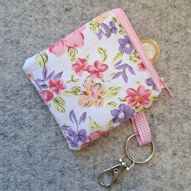 Mini Coin Purse, Mini Zip Purse, Keyring Coin Purse