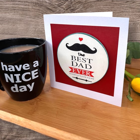 Fathers Day card, best dad ever, drinks coaster design,  perfectly imperfect. 