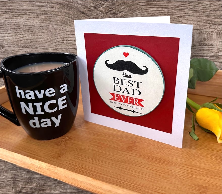 Fathers Day card, best dad ever, drinks coaster design,  perfectly imperfect. 
