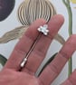 Silver Orchid Flower Pin - Handmade Silver Flower Brooch  - Image 2