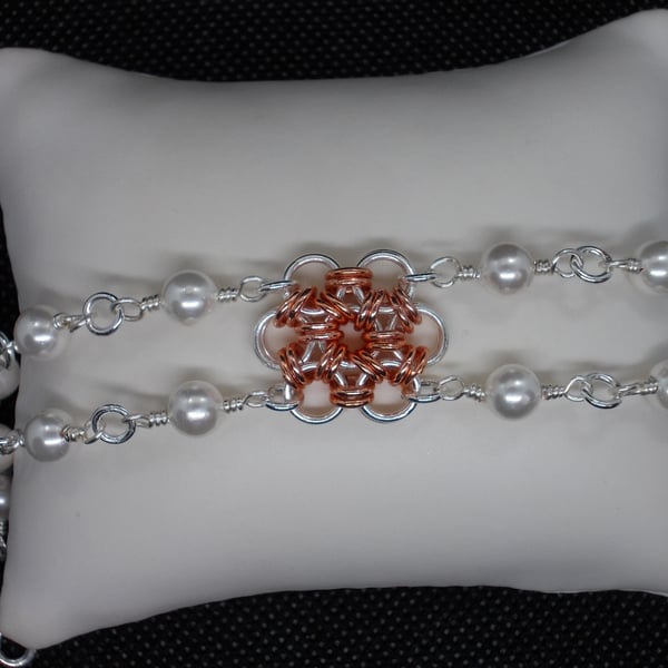 Chainmaille flower bracelet