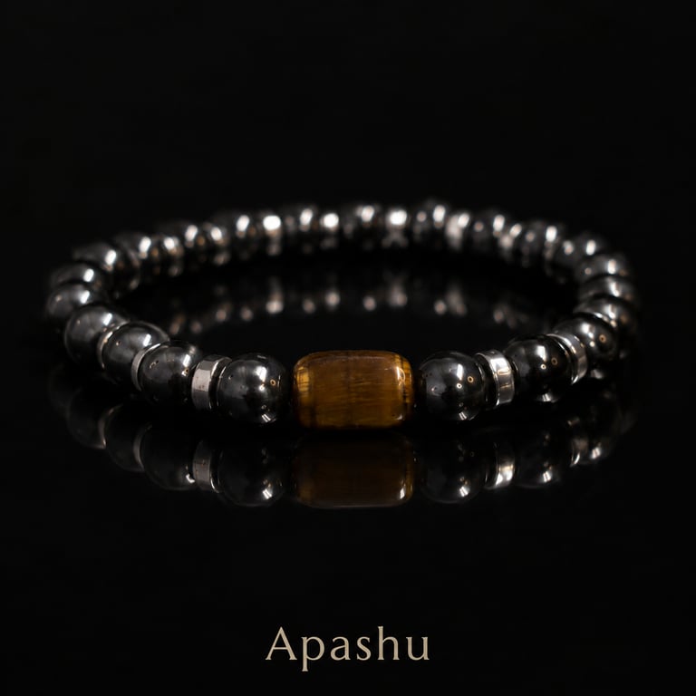 Premium Men’s Tiger Eye & Hematite Bracelet – 20 cm – Any Size Available