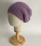 SLOUCH BEANIE hat .'Violette' . Luxurious Alpaca , Merino  blend .Purple .  - Image 5