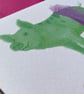 Green Pig Illustrated Blank Greeting Card - Image 2
