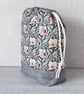 Project bag, drawstring bag, floral, Liberty - Image 5