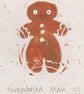 SALE - Gingerbread Man - lino cut print Christmas card - Image 2